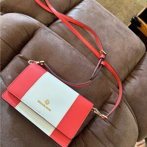 Michael Kors Vibrant Red and White Crossbody Bag